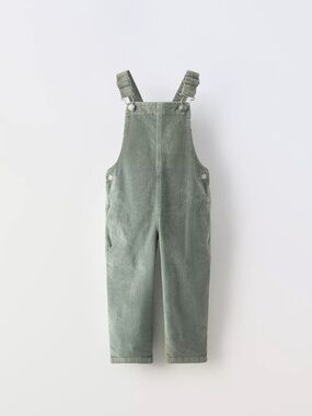 NWT Zara 9-12m stretchy corduroy overalls blue